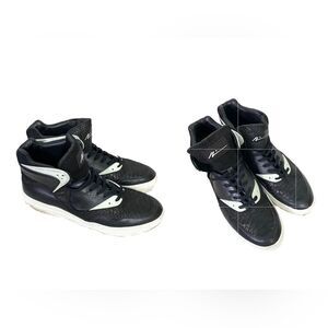 Article N Article Number 0225 black embossed  leather hi top lace up sneakers 11